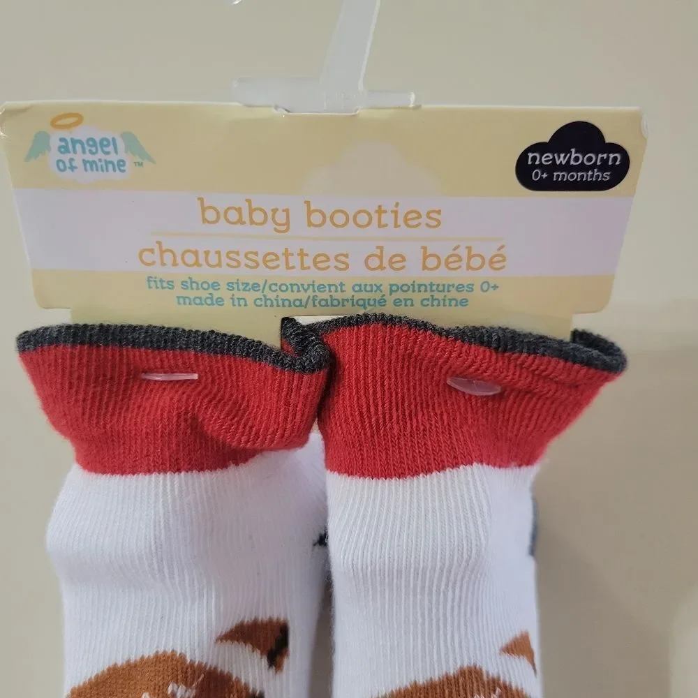 Angel of Mine Baby Booties with Football Design